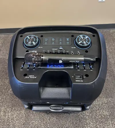 ATALAX Samba Professional Wireless Speaker, 5500W PMPO, Bluetooth, FM, LED Light - Thumbnail 3